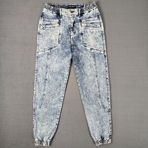 Retrofete‎ Jeans Womens 26 Cotton Tapered Acid Washed Jogger Pants Blue Italy